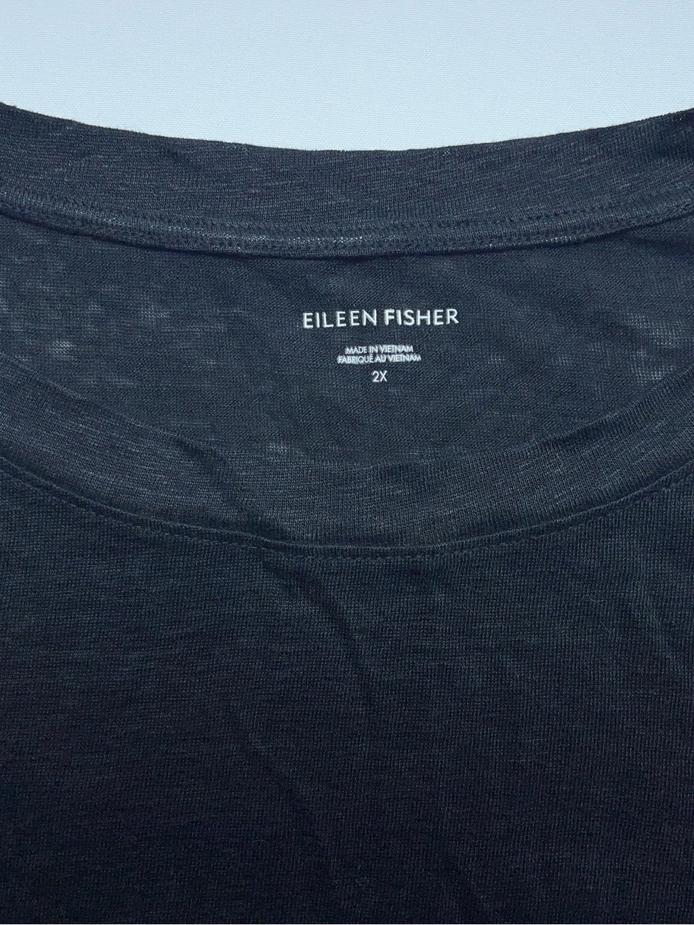 Eileen Fisher Organic Linen Jersey Crew Neck Long Sleeve Tee Womens 2X in Black - Picture 6 of 14